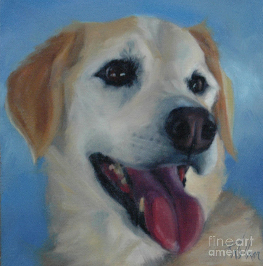 Yellow Lab Painting By Pet Whimsy Portraits Fine Art America