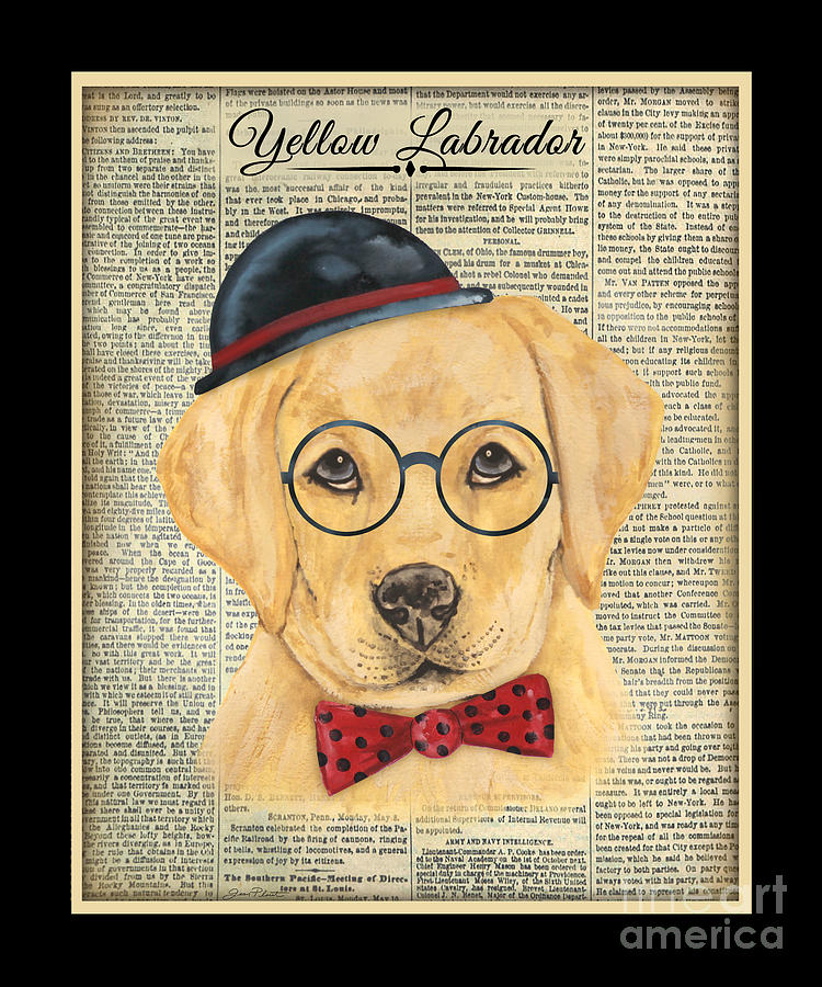 Yellow Labrador-JP3872 Painting by Jean Plout