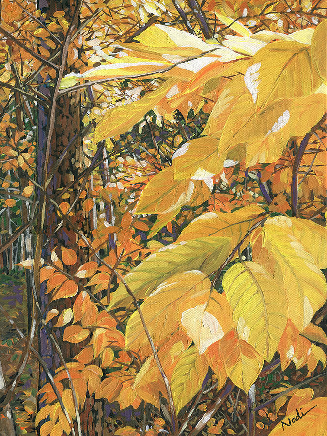 Yellow Leaves Painting by Nadi Spencer