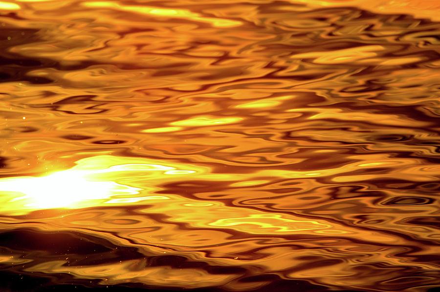 Yellow Light On Water  Photograph by Lyle Crump
