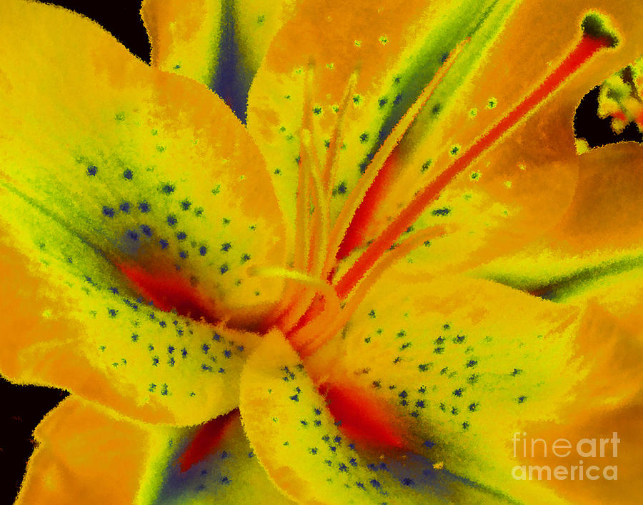 Yellow Lily Painting by Diane E Berry