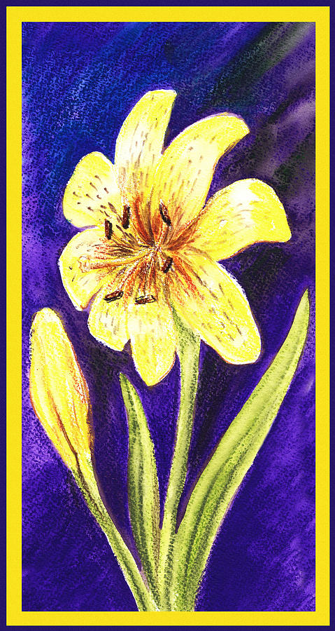 Yellow Lily Painting by Irina Sztukowski