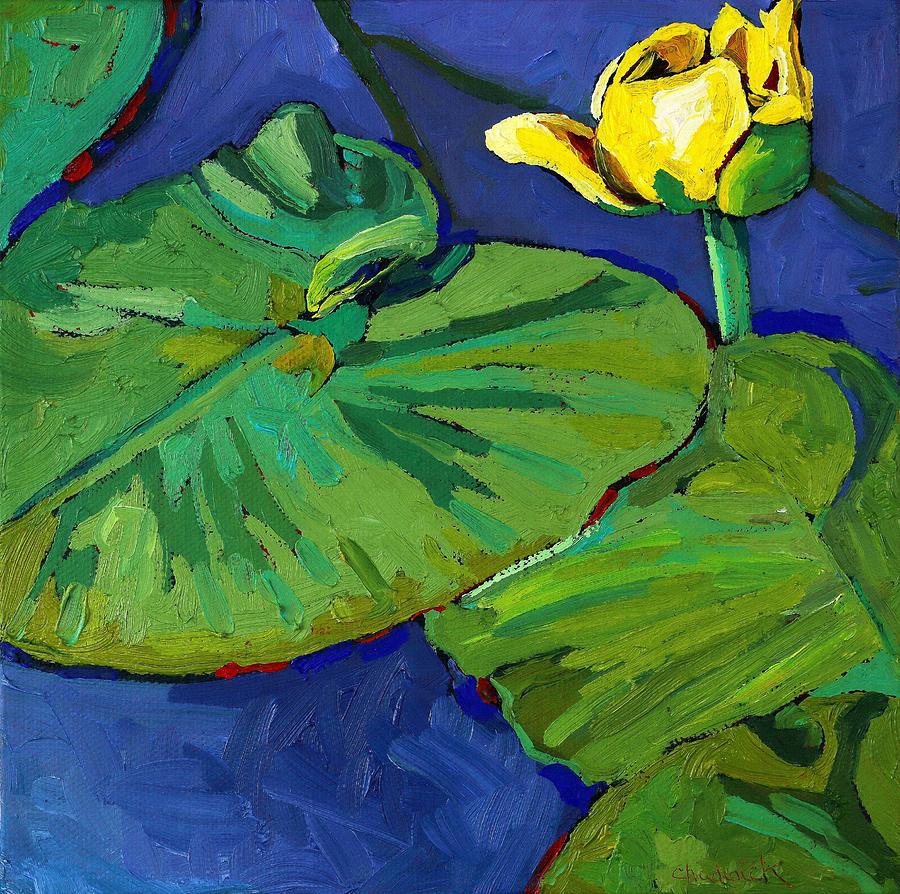 Yellow Lily Painting by Phil Chadwick