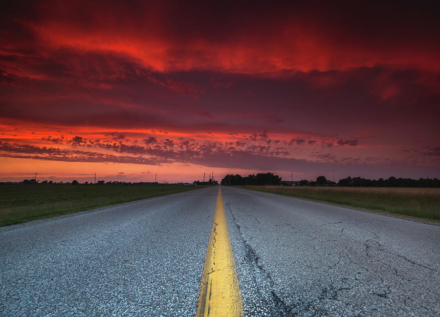 Yellow Line Sunset Photograph by Cale Best | Fine Art America