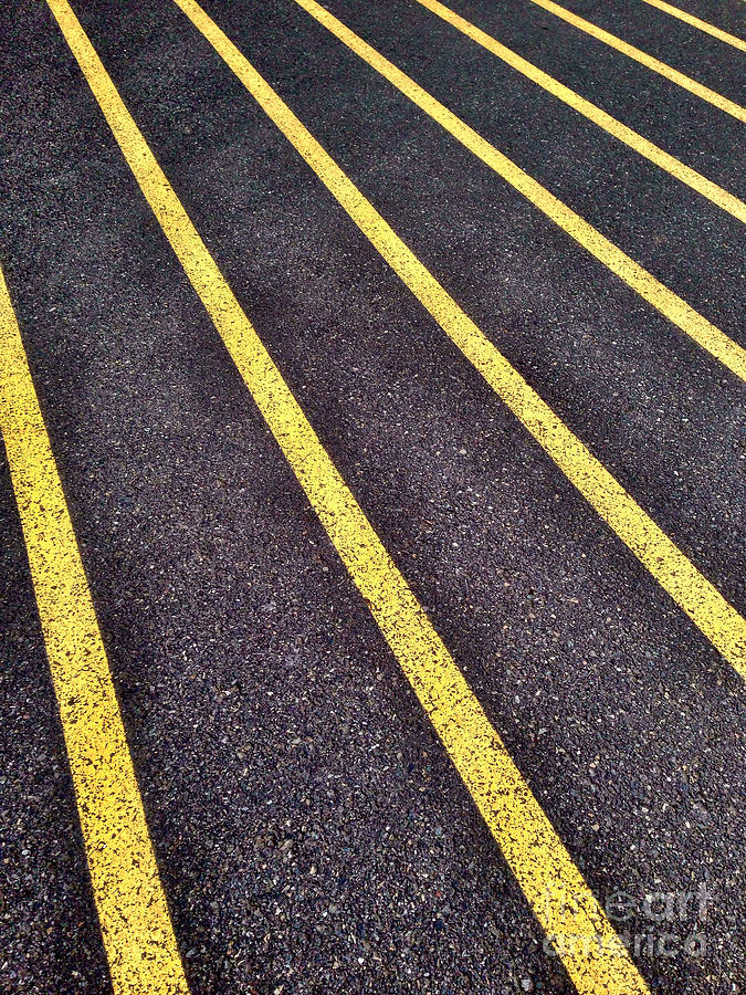 Yellow Lines on Athletic Running Track Photograph by Bryan Mullennix