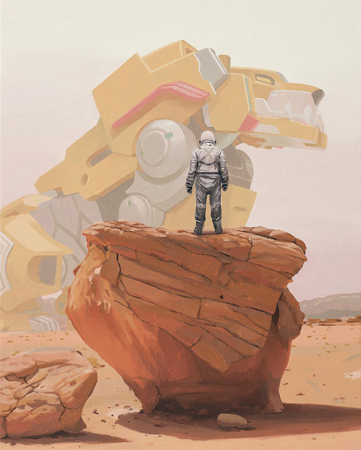 Yellow Lion Painting by Scott Listfield