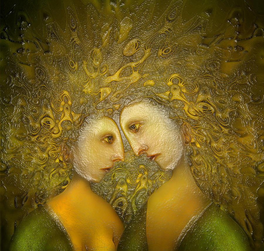 Yellow Lovers Digital Art by Scott Mendell