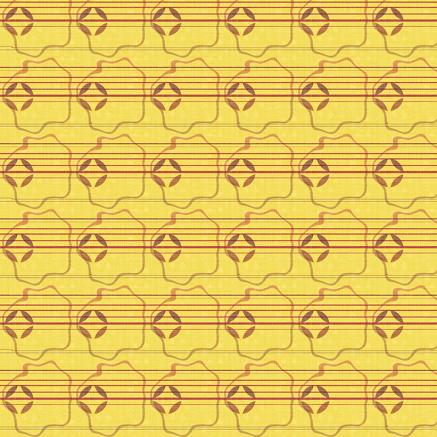 Pattern Digital Art - Yellow Melody Pattern by Georgiana Romanovna