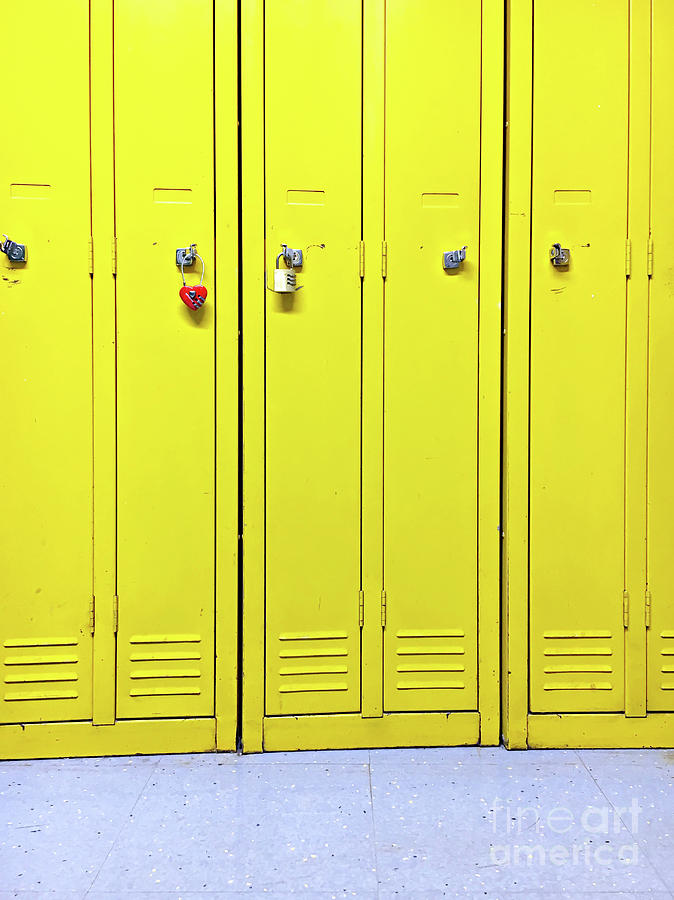 Yellow metal lockers Photograph by Tom Gowanlock