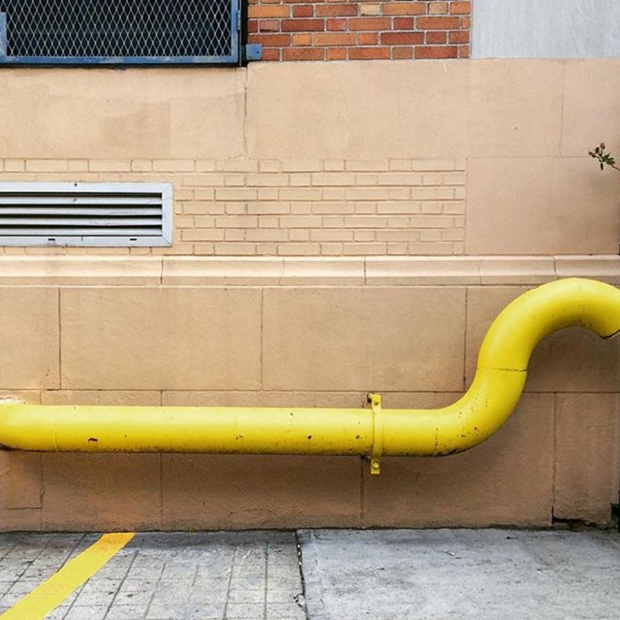 Pipe Photograph - #yellow #minimalism #pipe by Hunter and Co Designs