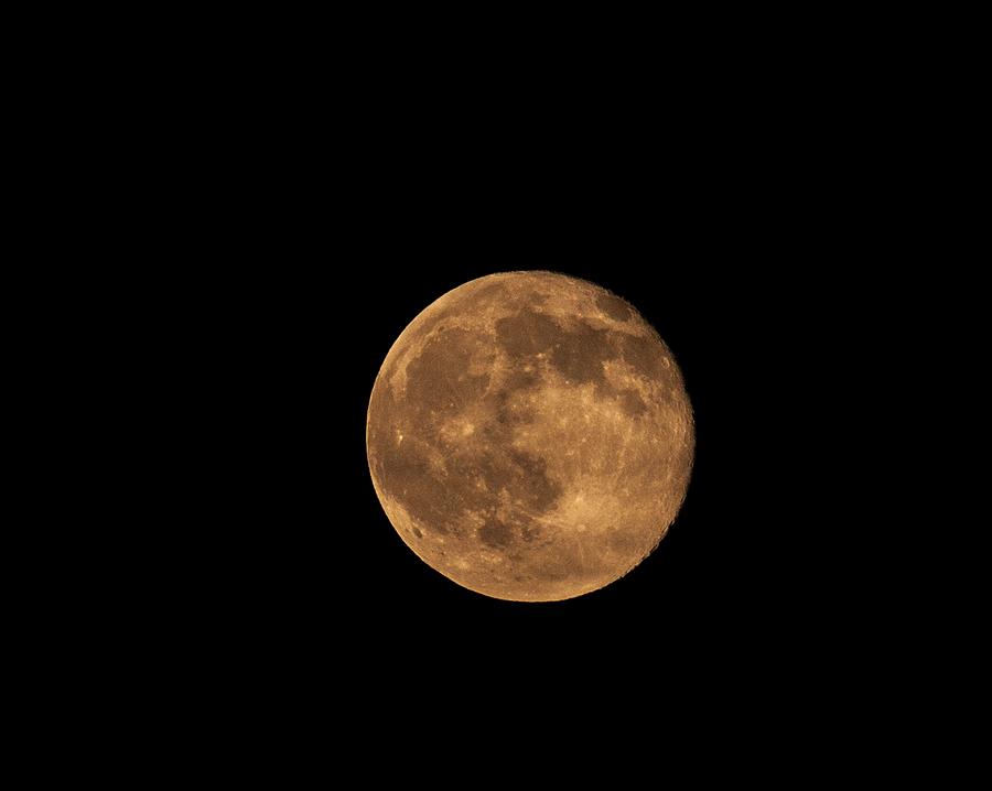 Moon Photograph - Yellow Moon by Gunter Nezhoda
