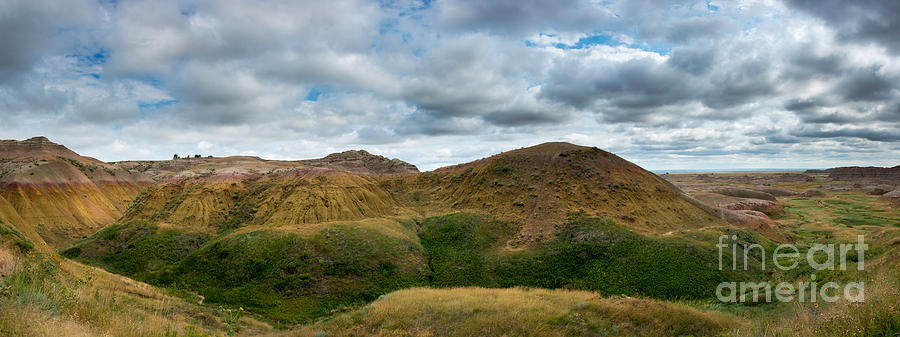 Yellow Mounds At Badlands Panorama Photograph by Michael Ver Sprill