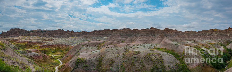 Yellow Mounds Panorama at Badlands South Dakota Photograph by Michael Ver Sprill