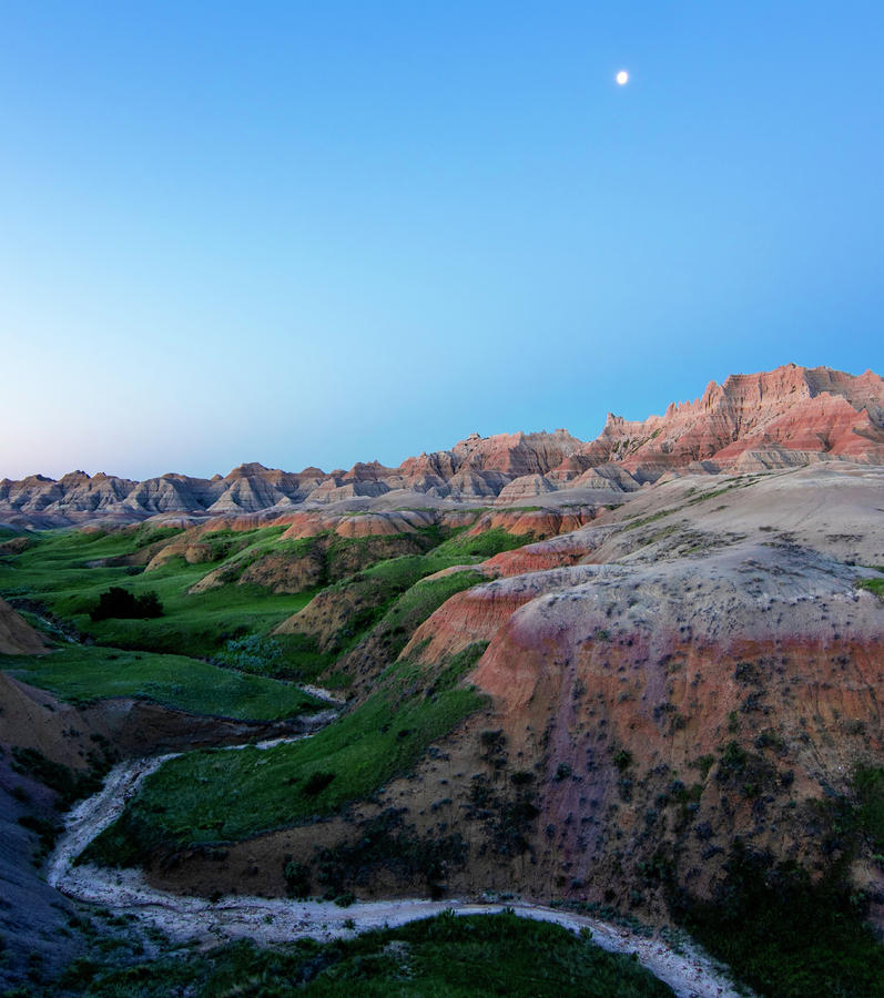 Yellow Mounds with Moon Photograph by Vanessa Jackson - Pixels