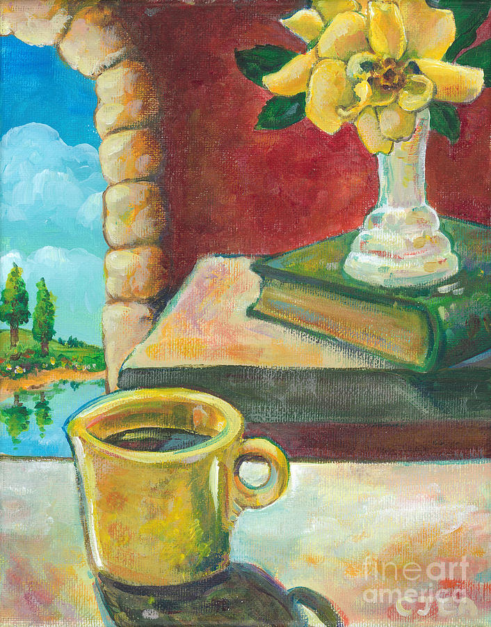 Yellow Mug - sc Painting by Cheryl Emerson Adams