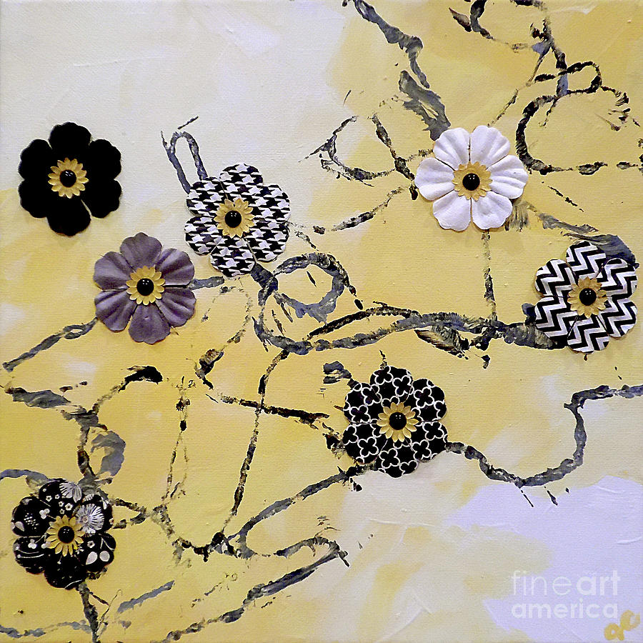 Flower Painting - Yellow N Yarn by Jilian Cramb - AMothersFineArt