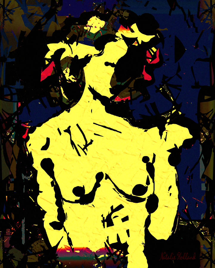 Nude Mixed Media - Yellow Nude by Natalie Holland