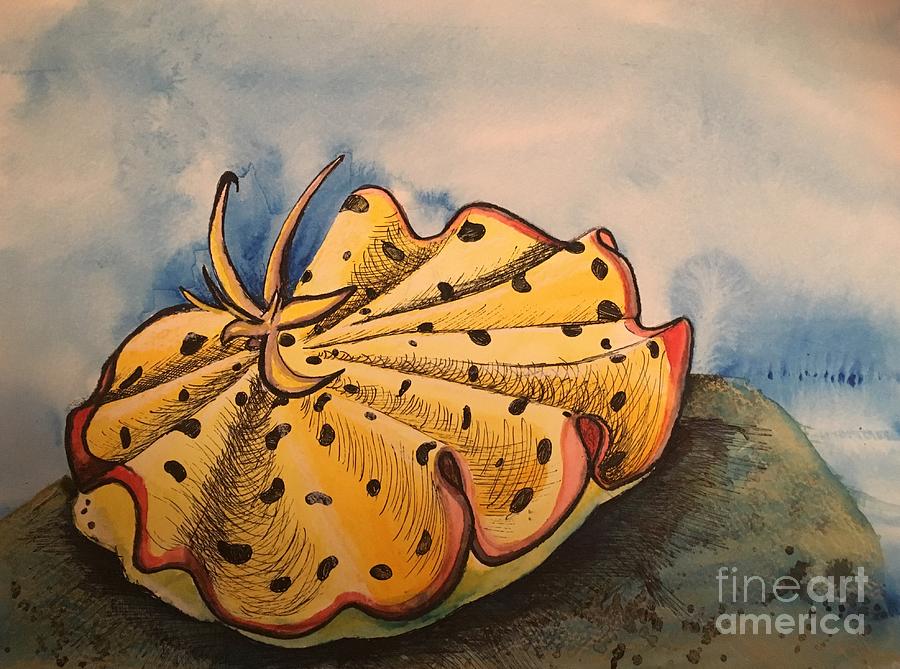 Yellow Nudibranch Painting by Mastiff Studios