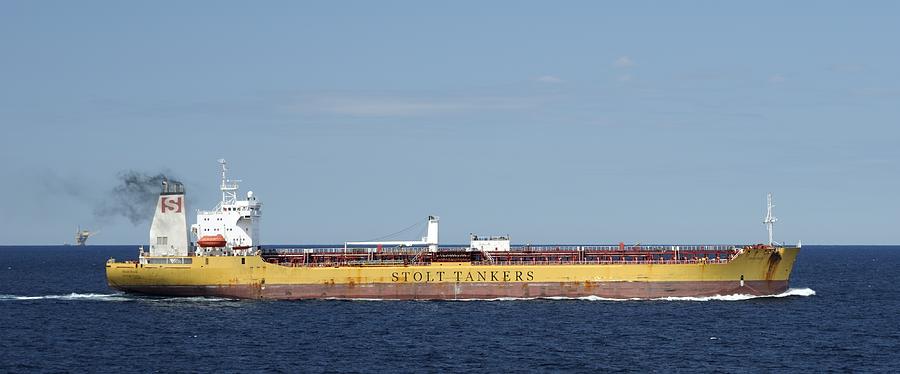 Yellow Oil Tanker Stolt Peak Photograph by Bradford Martin