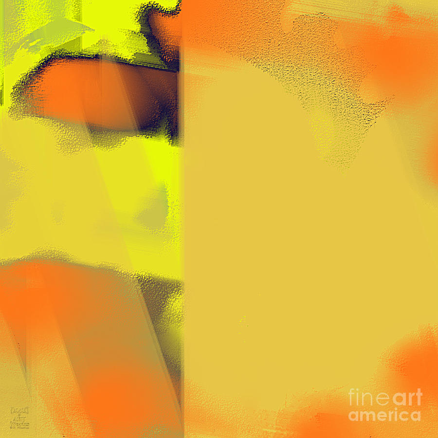 Yellow Orange Abstract Digital Art by Dee Flouton