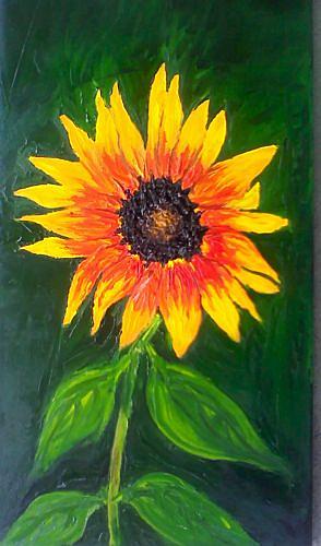 Yellow Orange Sunflower Painting by James Dunbar