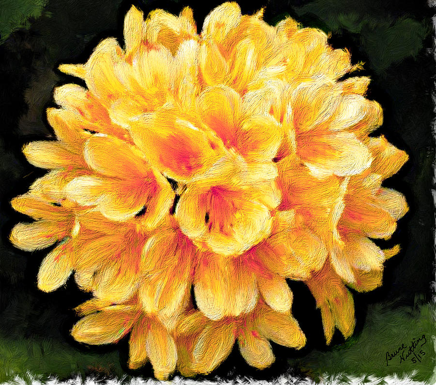 Flowers Still Life Painting - Yellow Orange Viburnum by Bruce Nutting