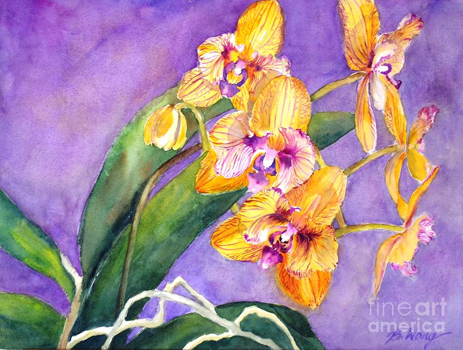 Yellow orchids Painting by Betty M M Wong