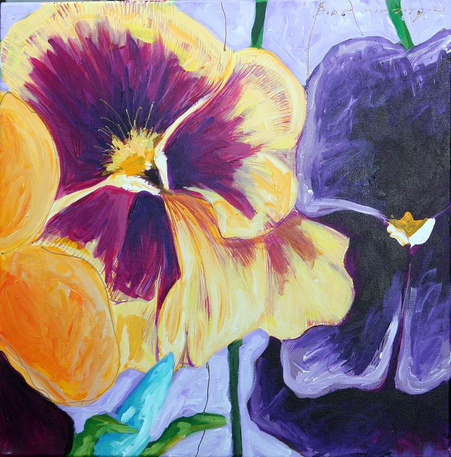 Yellow pansies Painting by Luciana Toma - Fine Art America