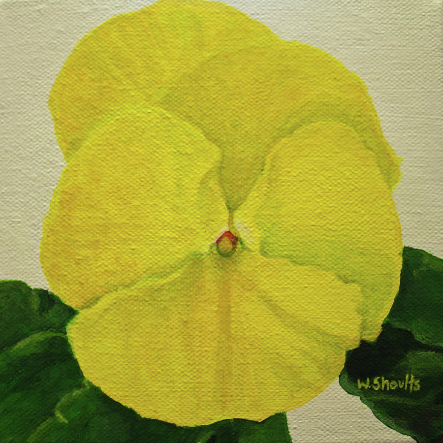 Yellow Pansy Painting by Wendy Shoults