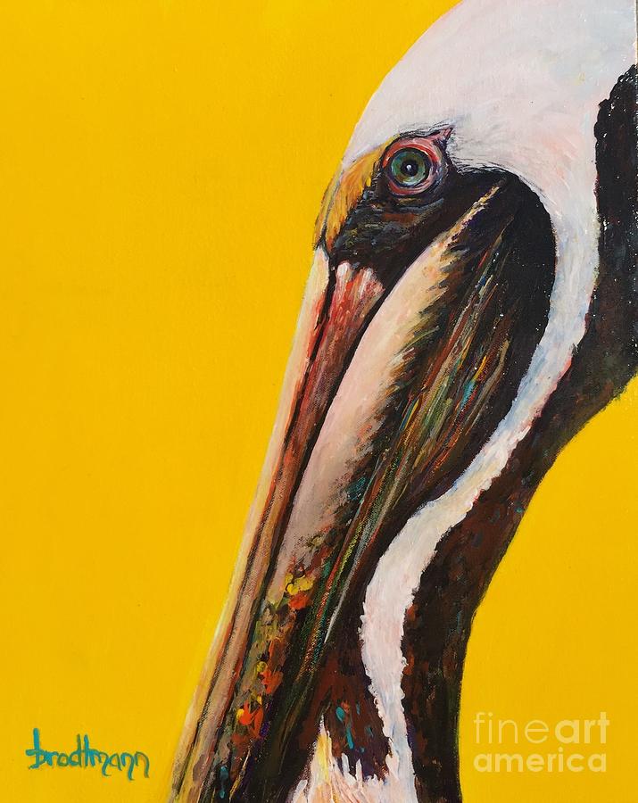 Yellow Pelican Painting by Barbara Brodtmann - Fine Art America