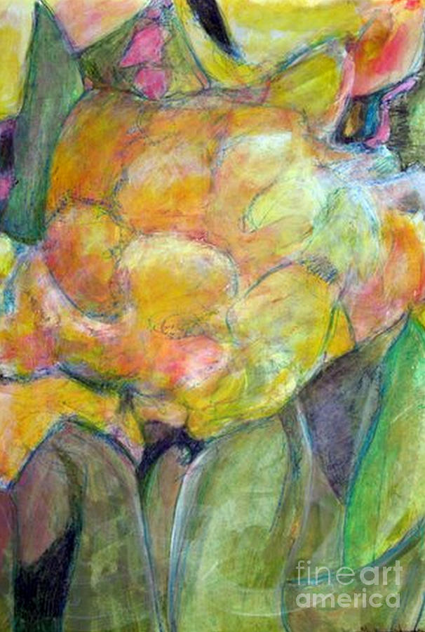 Yellow Peoni Painting by Diane montana Jansson