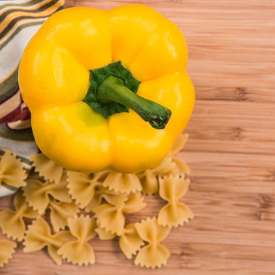 Yellow Pepper and Pasta Photograph by Rebecca Cozart