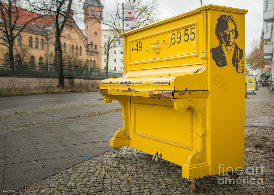 Yellow Piano Beethoven as Seen in Berlin Photograph by Jivko Nakev
