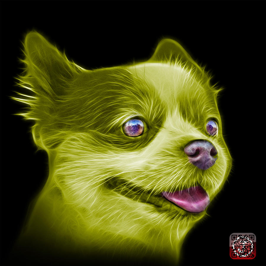 Yellow Pomeranian dog art 4584 - BB Painting by James Ahn