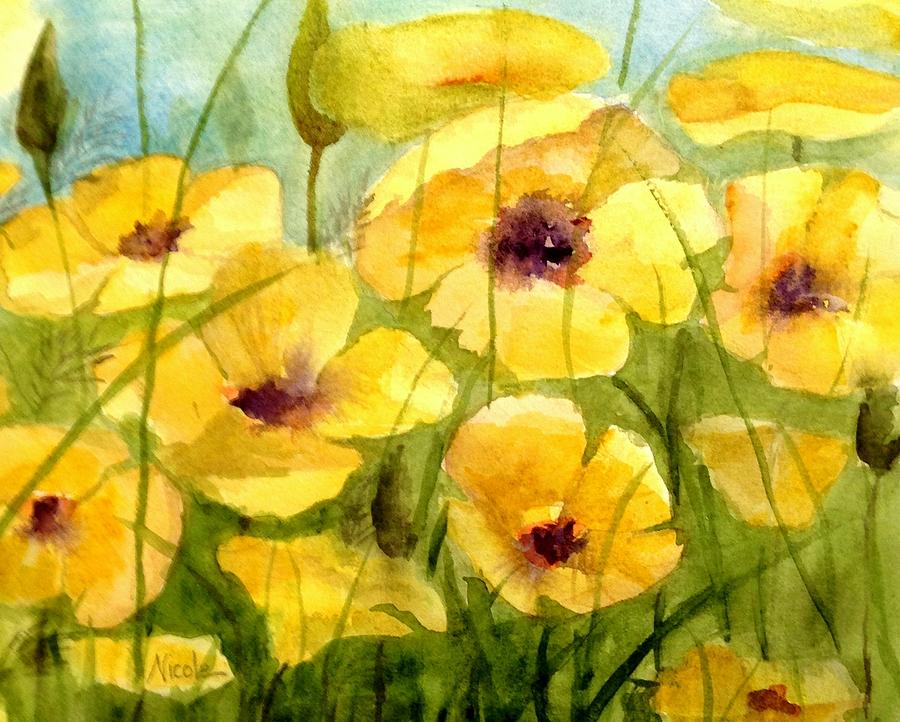 Yellow Poppies Painting by Nicole Curreri