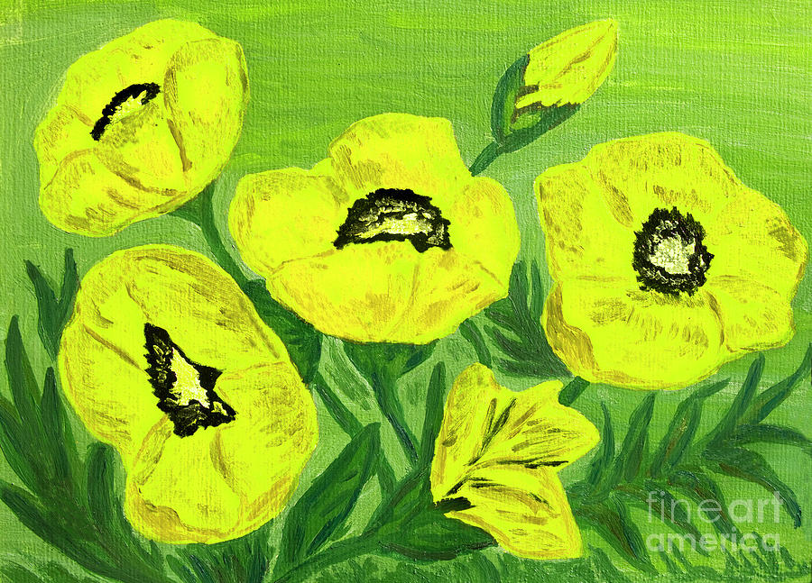 Yellow poppies, oil painting Painting by Irina Afonskaya