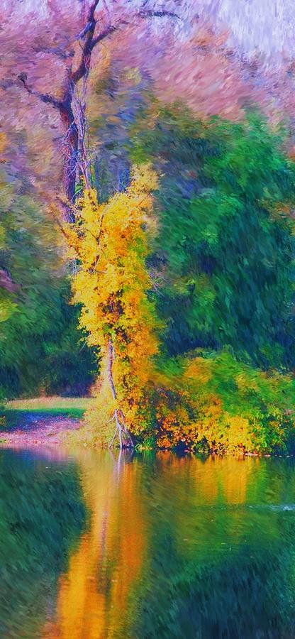 Yellow Reflections Digital Art by David Lane