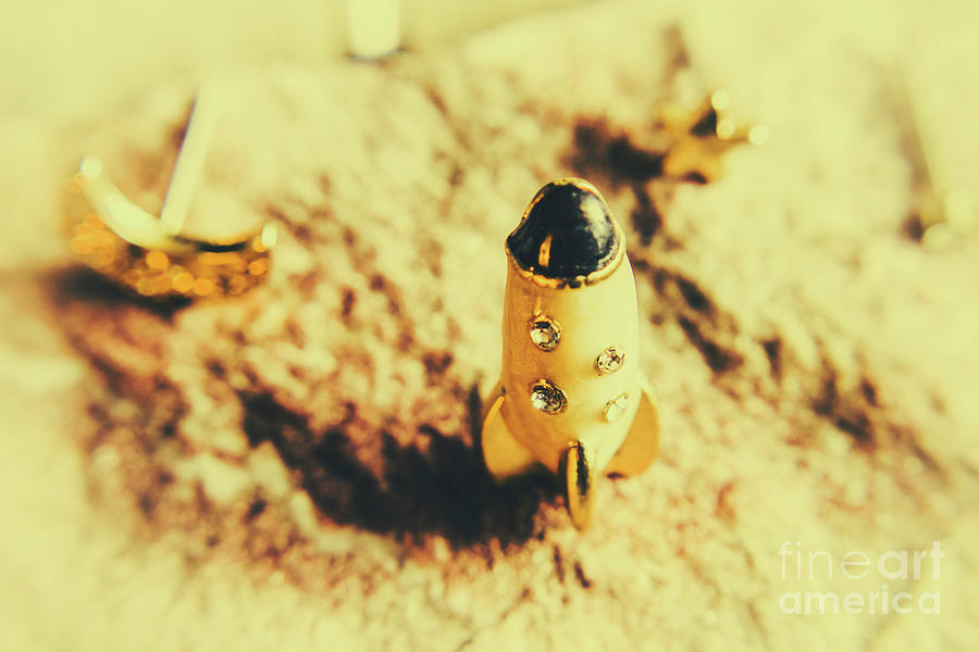 Yellow rocket on planetoid exploration Photograph by Jorgo Photography