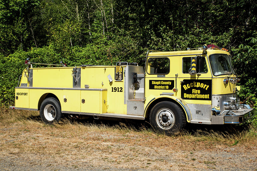 Yellow Rockport Fire Engine Photograph by Tom Cochran