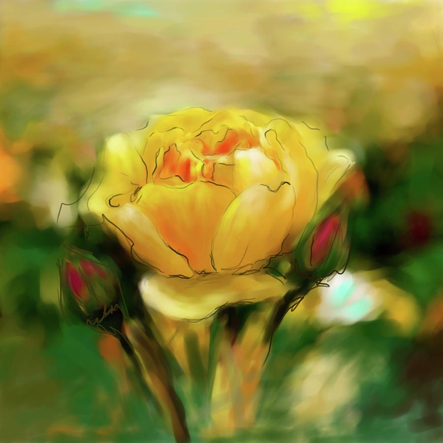 Yellow Rose 411 I Painting by Mawra Tahreem