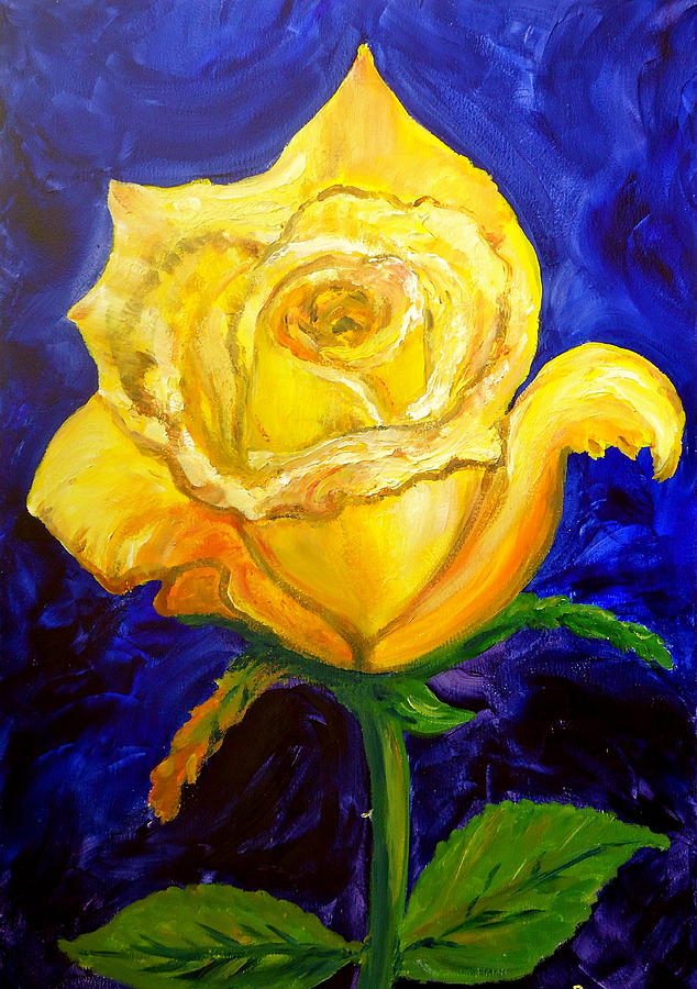 Flower Painting - Yellow Rose II by Pete Maier