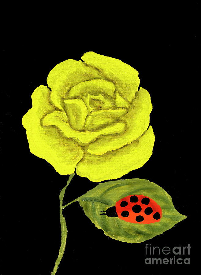 Yellow rose, oil painting Painting by Irina Afonskaya