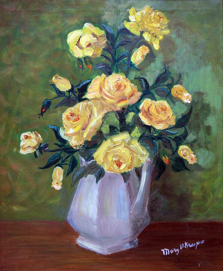 Yellow Roses by Mary Krupa Painting by Bernadette Krupa