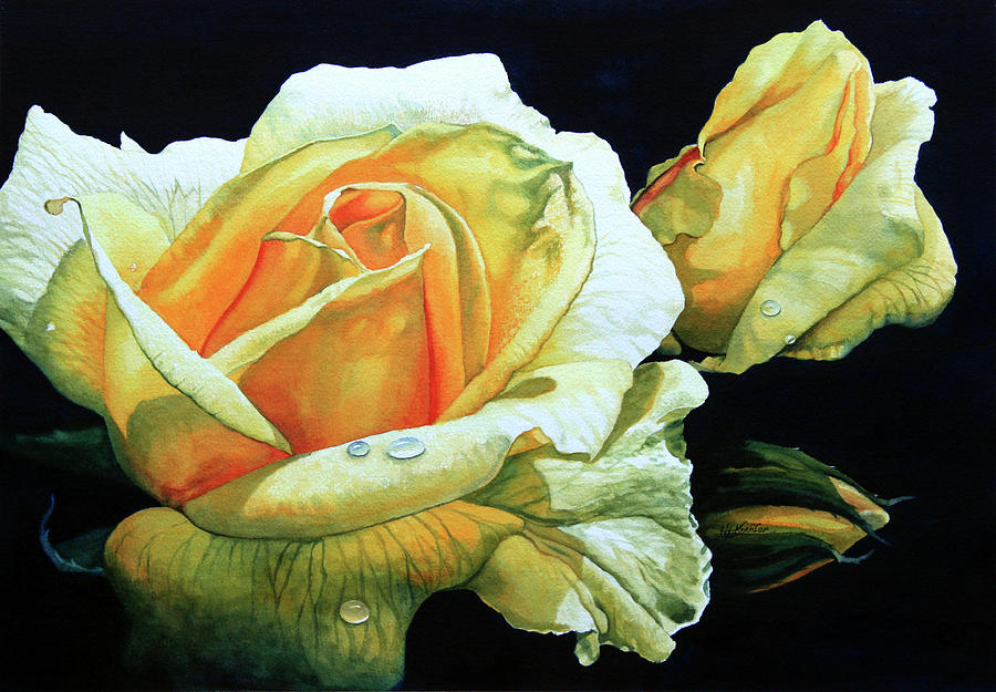Yellow Roses Painting by Hanne Lore Koehler