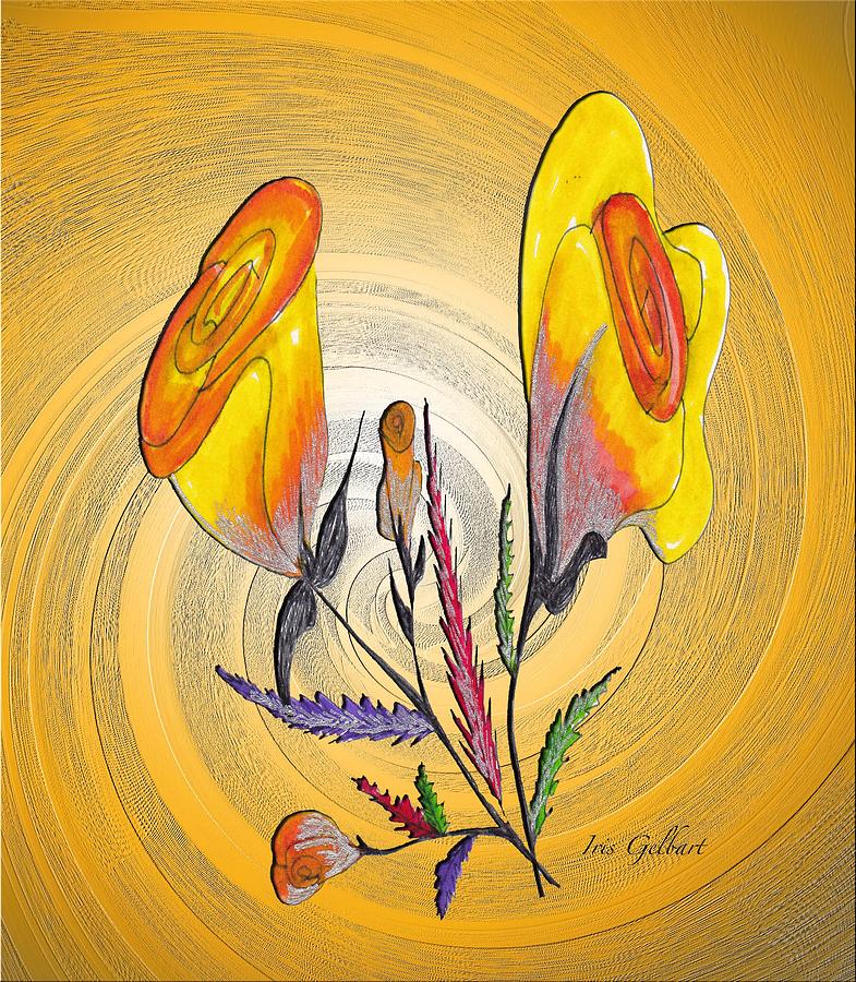 Yellow Roses Drawing by Iris Gelbart