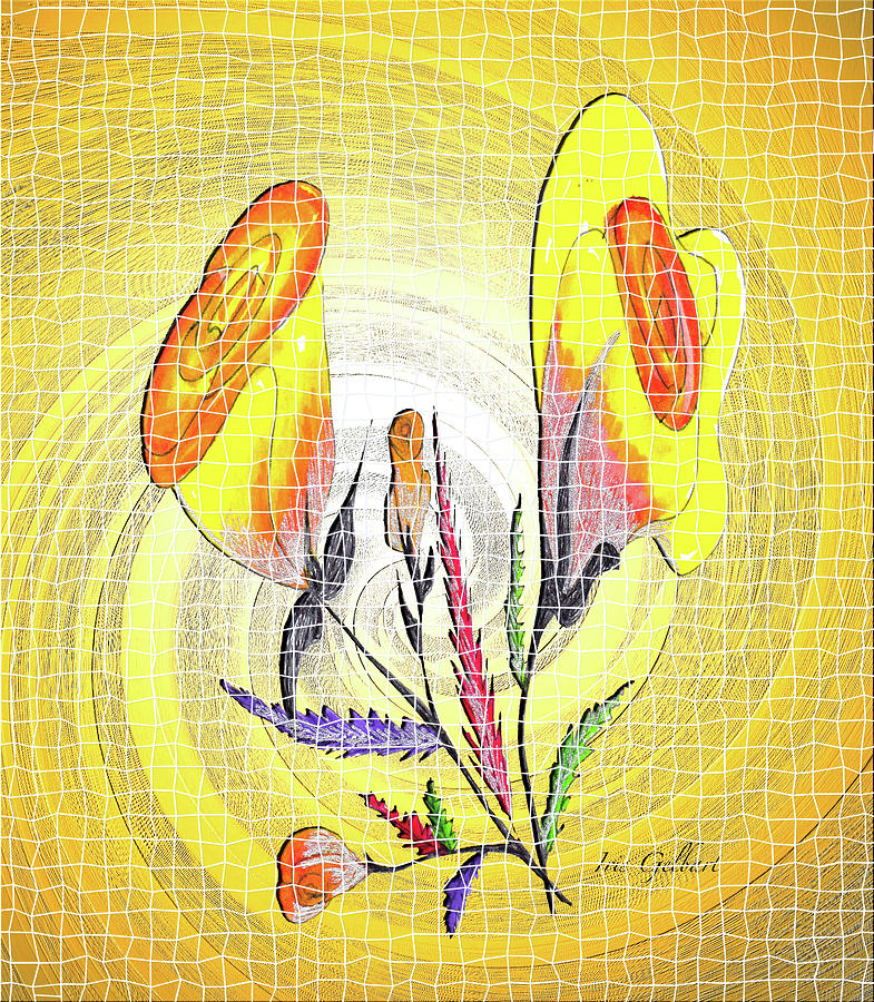 Yellow Roses Mosaic Digital Art by Iris Gelbart
