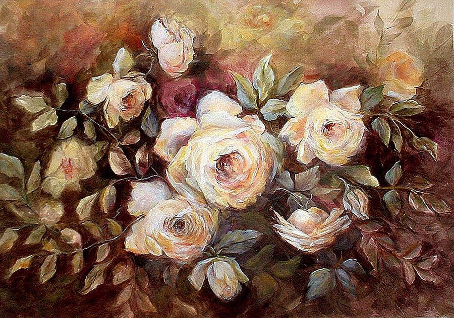 Yellow Roses Painting by Patricia Rachidi