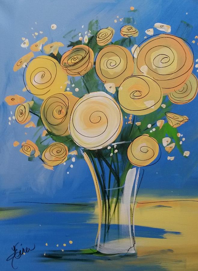 Yellow Roses Painting by Terri Einer