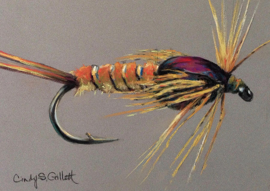 Yellow Sally Stonefly Nymph Painting by Cindy Gillett