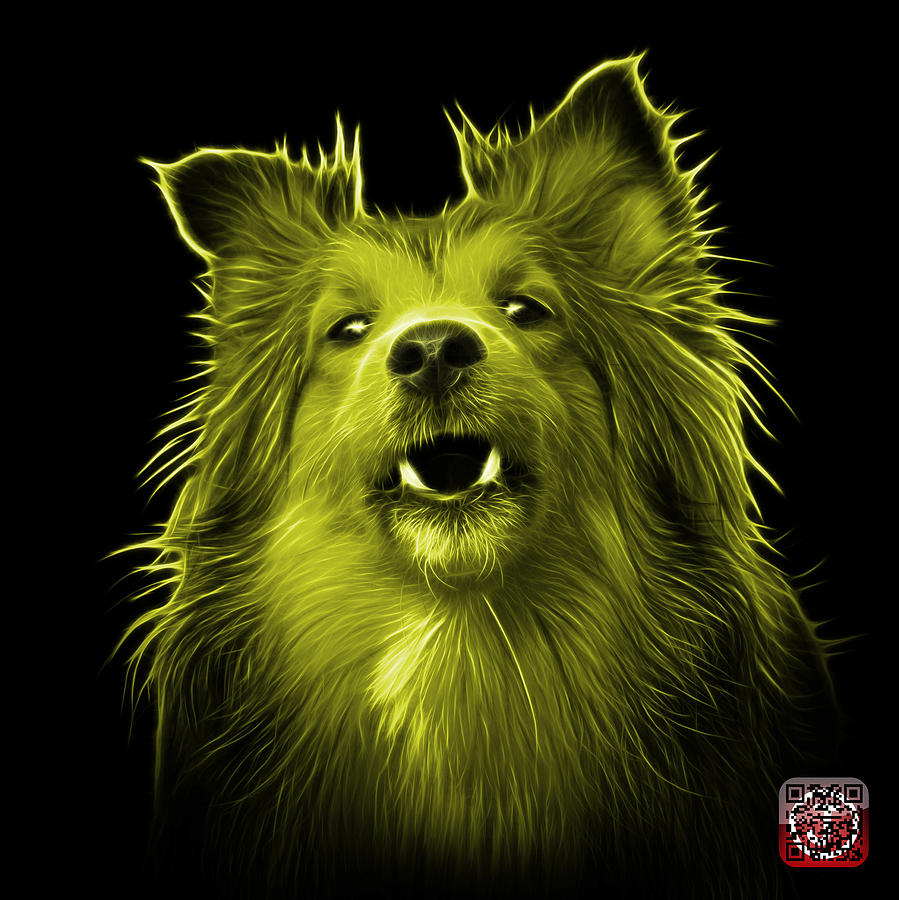 Yellow Sheltie Dog Art 0207 - BB Painting by James Ahn